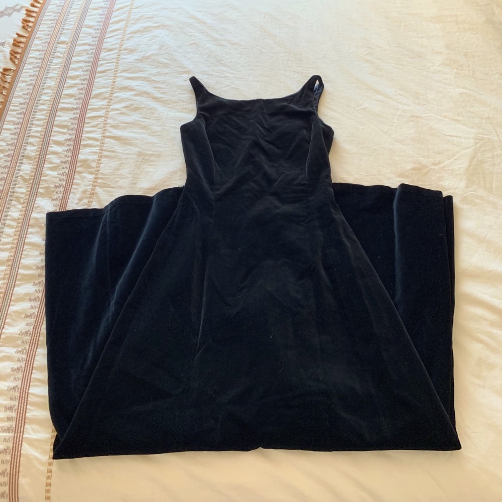 Vintage Zara Black Velvet Evening Gown